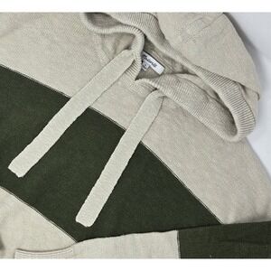 Madewell Clairview Hoodie Sweater Womens Small Green and Beige Colorblock‎ NWOT
